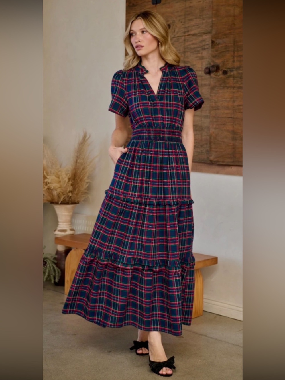 SUGARLIPS Plaid Tier Dress NWT